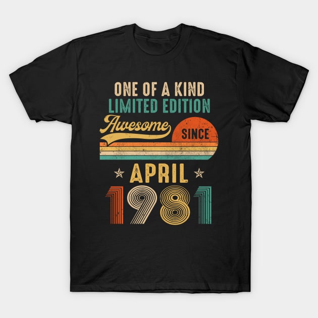 April 1981 Vintage 40 Years Old Retro 40th Birthday Gift T-Shirt by TMSTORE